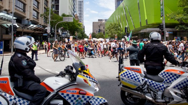 Queensland Police said the march was peaceful and there were no arrests or issues.