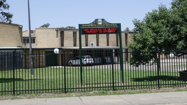 Windsor High School where the powerful pong emitting from Elf Farm Supplies keeps windows closed and students inside.