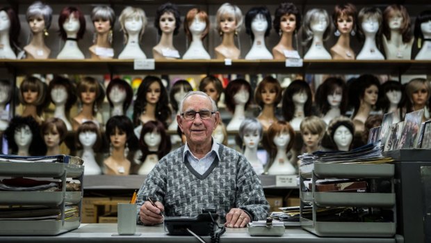 Abe Lourie, 86, founded Creative Wigs in 1957. The City of Melbourne is this week awarding him a Platinum commendation for 50-plus years in business.
