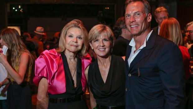 Carla Zampatti with Julie Bishop and David Panton at the Sydney Dance Company's annual Dance Noir.