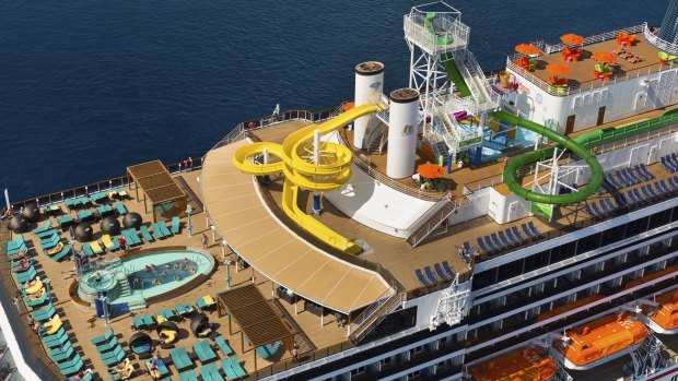 Carnival Legend's  Green Thunder  is the fastest and steepest waterslide at sea.