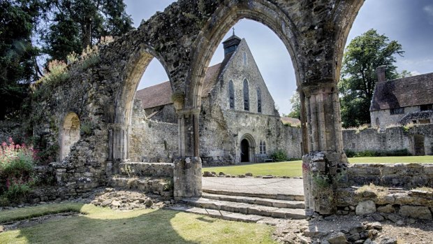 Ruins of the abbey cloisters.