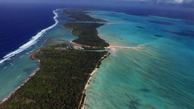 North Tarawa, one of the atolls that make up the Pacific islands nation of Kiribati.