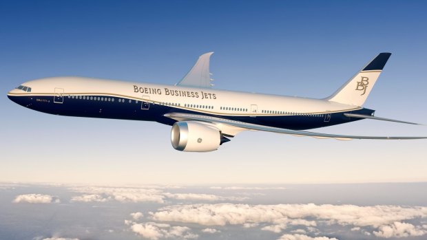 The BBJ 777-8's maximum flight range is 21,570 kilometres while the larger 777-9's is 20,370 kilometres. To put that in perspective, the circumference of the Earth is about 40,000km.