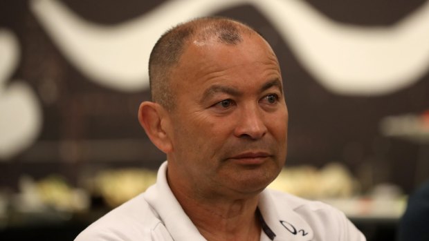 Not impressed: Eddie Jones has labelled a question from former Wallaby and Fox Sports pundit Stephen Hoiles at the post-match press conference as 'disrespectful' before lashing out at the Australian media.