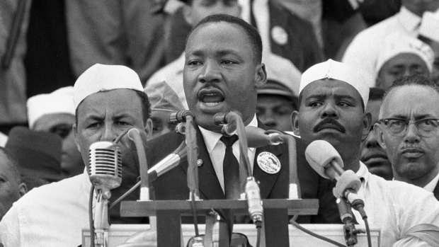 Martin Luther King jnr delivering his "I Have a Dream" speech on August 28, 1963.