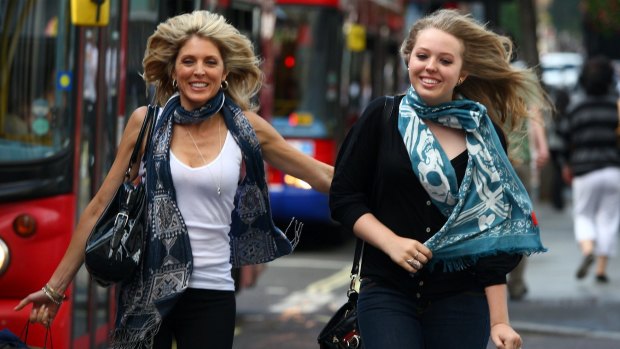 Tiffany Trump, right, pictured with her mother Marla Maples in London in August 2009.