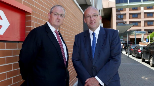 Labor's health spokesman Walt Secord, left, with Opposition Leader Luke Foley.