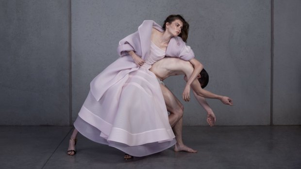 Polyester gown and overcoat, resort 2015. From Maticevski: The Elegant Rebel. 