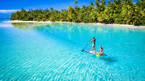 Lagoon-circled Aitutaki, in the Cook Islands.