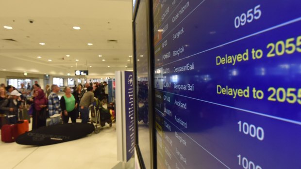 Passengers face delays at Sydney Airport.