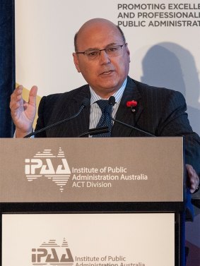 Cabinet Secretary Arthur Sinodinos speaking at the 2016 awards.
