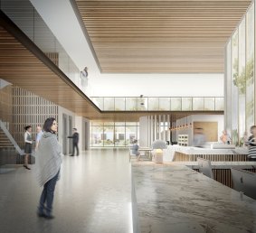 An artist's impression of the hospital's atrium. Work will begin early in 2016.