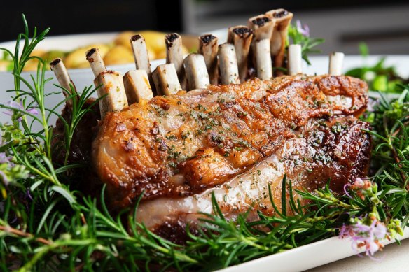 Chef Peter Gilmore's roast rack of lamb with rosemary salt recipe.