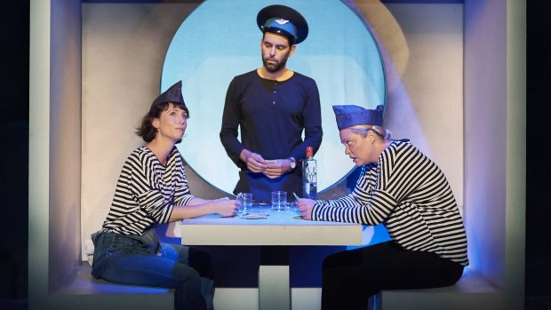 Jo Morris (left), Ben Mortley and Renee Newman in <i>Those Who Fall in Love like Anchors Dropped Upon the Ocean Floor</i>.
