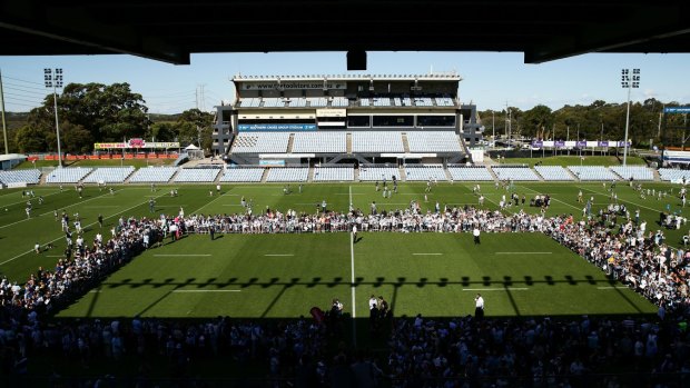 Supporters flocked to meet the Cronulla Sharks during their fan day at Southern Cross Group Stadium.