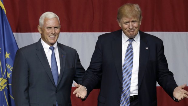 Donald Trump with Mike Pence.