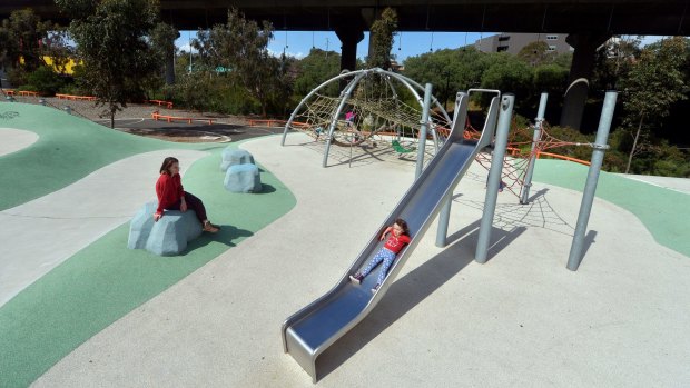 The East West link will be built over the Debney's Park playground.