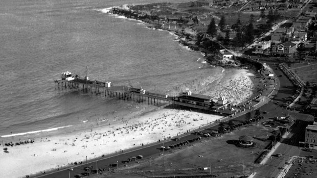 The amusement pier at Coogee Beach which was built in 1928 and destroyed in 1934.