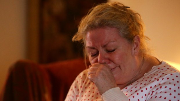 A grieving Jane Robinson, whose husband Max-Augustine Eggert was tragically killed by a bull on their property in Putty.