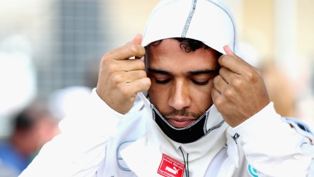 Hanging in there: Lewis Hamilton.