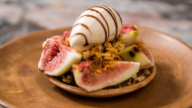 Fig tart, walnuts and balsamic ice-cream. 
