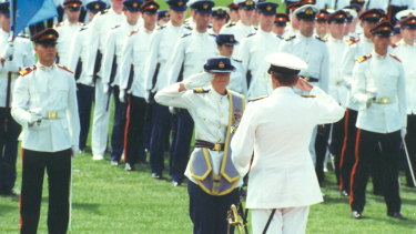 Twenty-year-old Kirstin Ferguson graduating from the Australian Defence Force Academy in 1993.