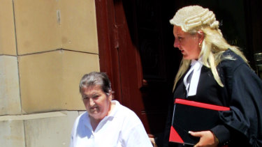 Maria Gazdovic leaving the Supreme Court with Nicola Gobbo.