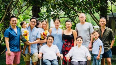 Pauline (back row, third from right) with the extended Nguyen family in mid-2018.