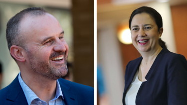 ACT Chief Minister Andrew Barr and Queensland Premier Annastacia Palaszczuk.