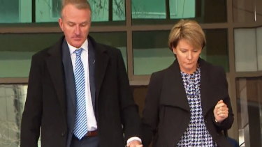 Andrew and Belinda Prestney, the parents of Josh Prestney who was killed in the Eastern Freeway collision, were at court on Wednesday. 