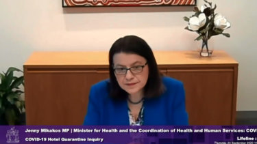 Jenny Mikakos at the hotel quarantine inquiry.