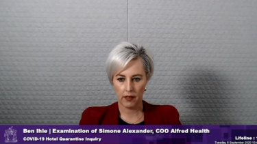 Alfred Health chief operating officer Simone Alexander told the inquiry the health service noticed a significant difference in contact tracing and offered to take it over.