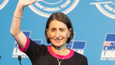 NSW Premier Gladys Berejiklian at the Liberal election campaign launch at Penrith on Sunday.
