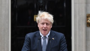 UK Prime Minister Boris Johnson resigning. 