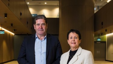 Healthscope CEO Gordon Ballantyne and former Northern Beaches Hospital CEO Deborah Latta.
