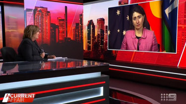 NSW Premier Gladys Berejiklian appears on Nineâs A Current Affair.