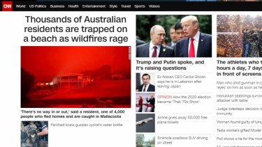 CNN's lead image story on New Year's Eve.