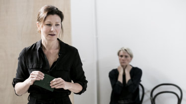 Hegh (left) in rehearsal with Ella Prince for A Room of One's Own. 