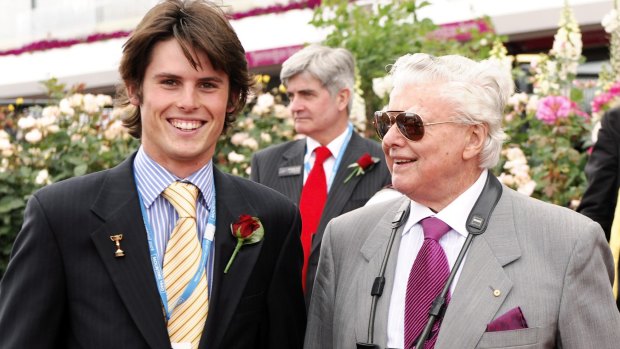 Family ties: James and Bart Cummings together at Flemington in 2008.
