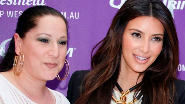Sydney based Christine Kardashian with her distant relative, Kim.