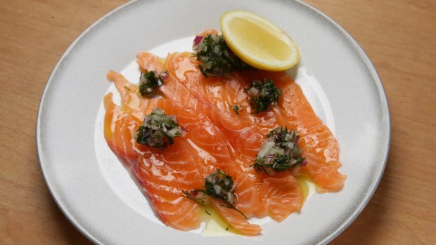 Salmon carpaccio is a go-to dish.