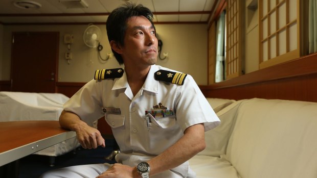 Operating officer Ishii in the Shirase officer quarters.