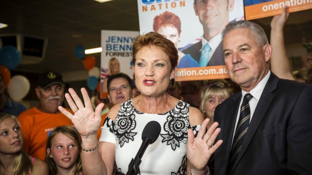 Pauline Hanson on the night of the West Australian election.