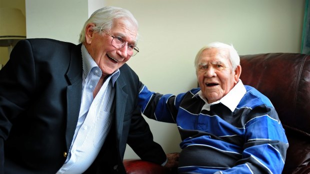 Brothers in arms: Ron and Lou Richards at the old people's home in 2009.