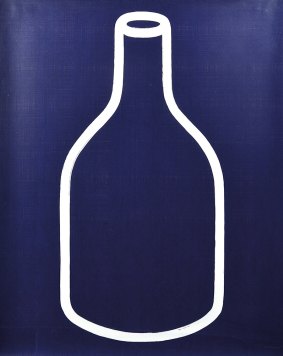David Band's untitled bottle on a blue background.