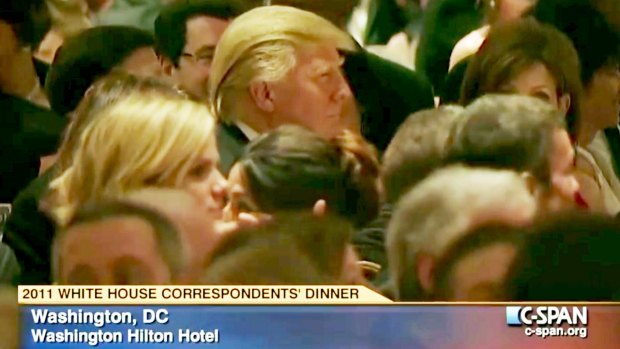 The 2011 White House Correspondents' Dinner when Donald Trump (centre) was the butt of the joke.