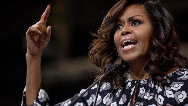 First lady Michelle Obama speaking for Hillary Clinton for president.