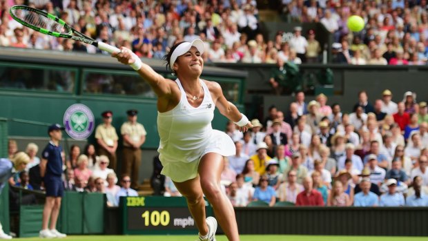 Opportunity lost: Heather Watson of Great Britain was up a double-break in the final set.