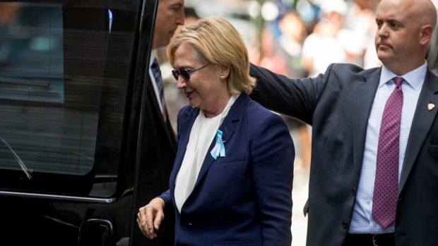After the incident: Hillary Clinton's campaign said the Democratic presidential nominee left the 9/11 anniversary ceremony in New York early after feeling "overheated." 